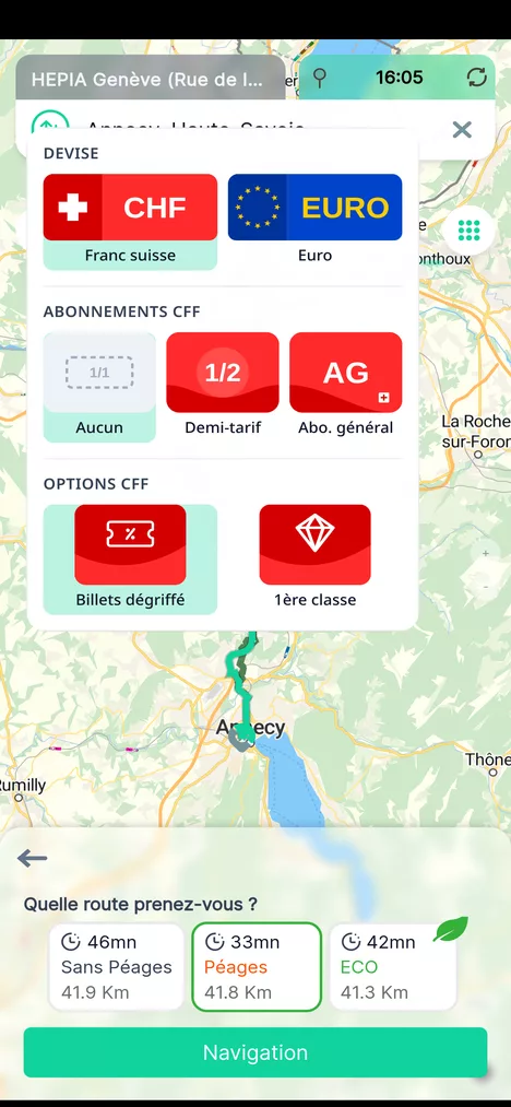 Abonnements ferroviaires et options de billet